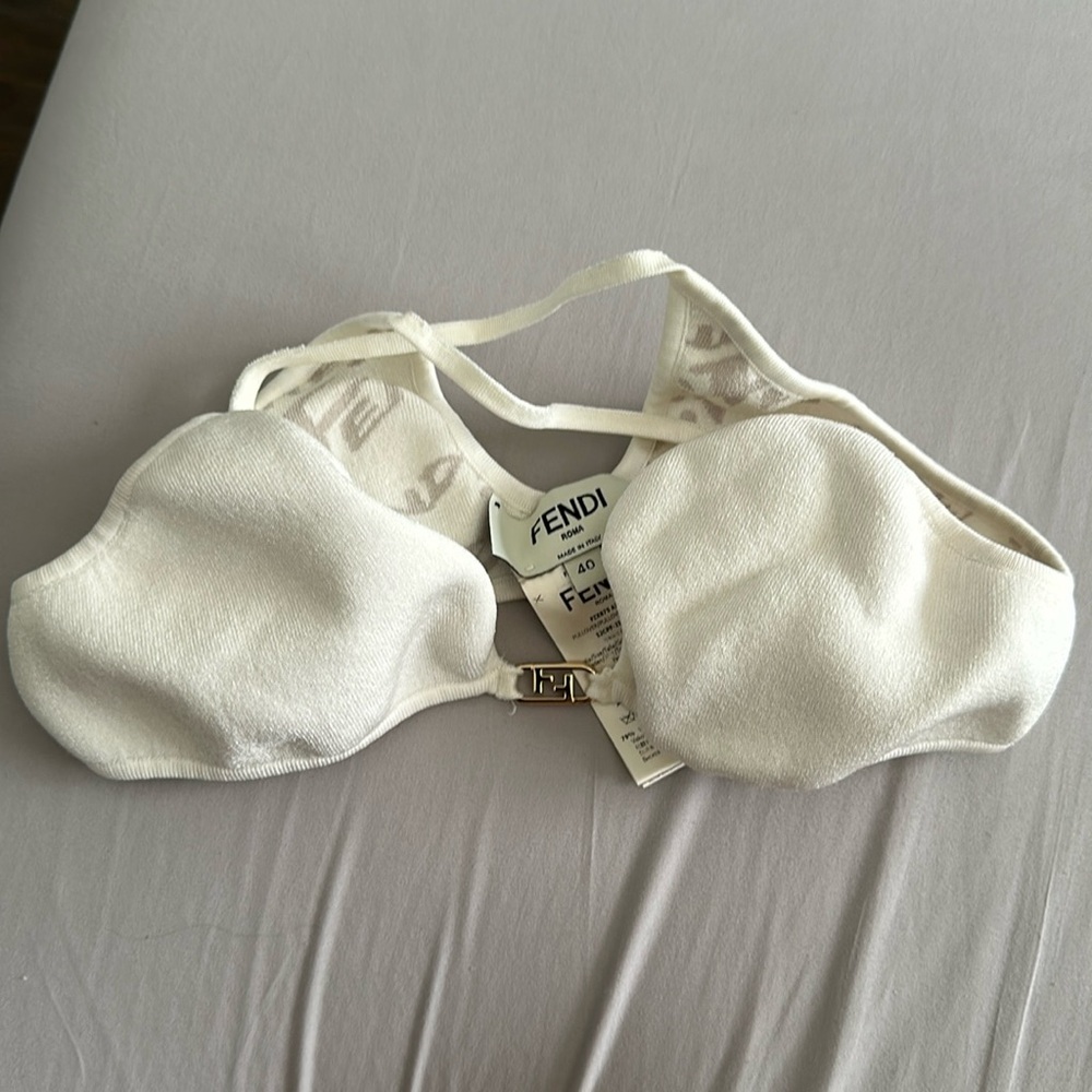 Fendi logo-plaque cropped top